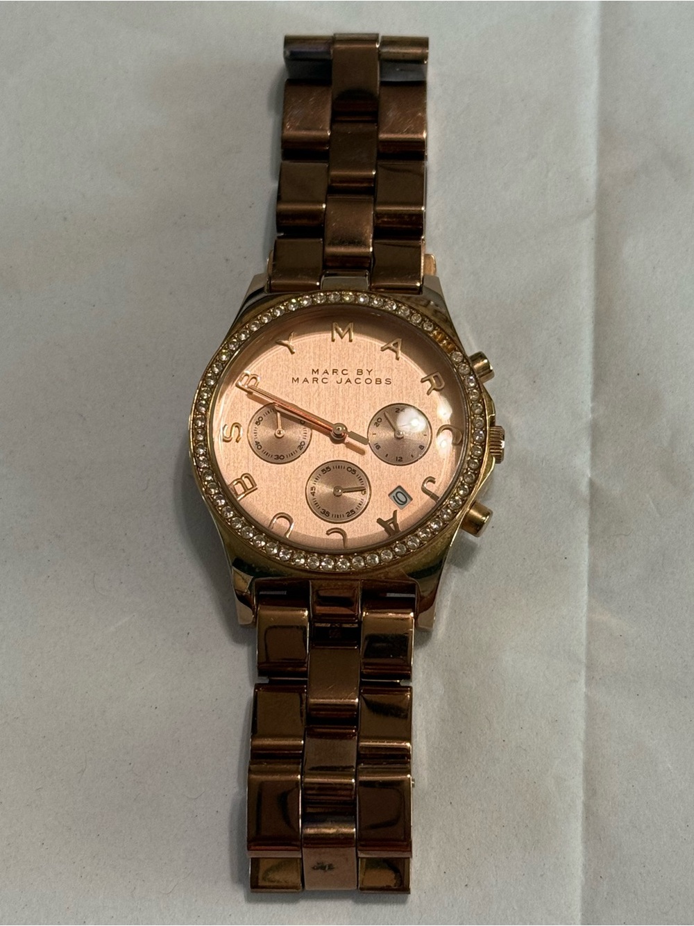 Marc By Marc Jacobs Henry Glitz Chronograph Watch Model Mbm3118 Rose Gold Tone View 2